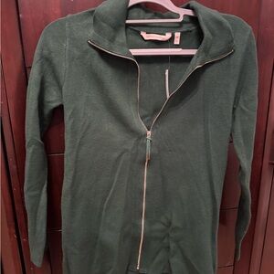 Green full zip sweater